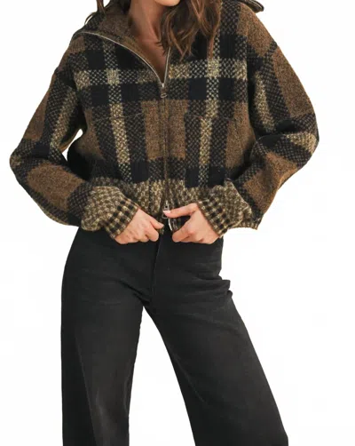 Anniewear Womeno's Fuzzy Sweater Jacket In Multi In Green