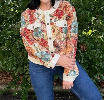 Anniewear Woven Florals Jacket In Multi