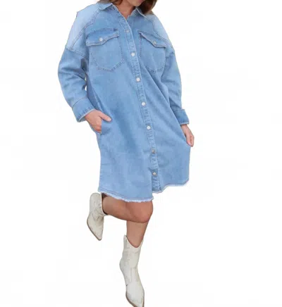 Anniewear Wren Denim Dress In Blue