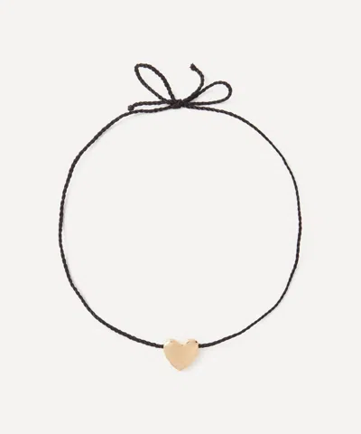 Annika Inez 14ct Gold-plated Small Cord Heart Pendant Necklace