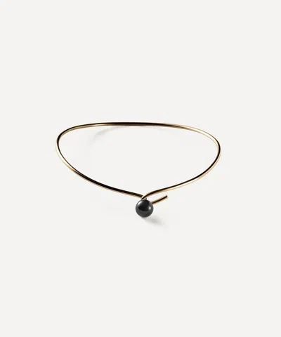 Annika Inez 14ct Gold-plated Sterling Silver Linear Bead Collar Necklace