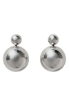 Annika Inez Hemisphere Swivel Drop Earrings In Silver