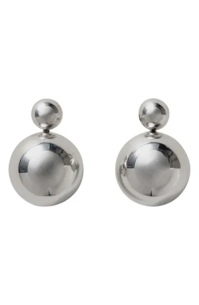 Annika Inez Hemisphere Swivel Drop Earrings In Silver