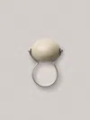 Annika Inez Large Stone Ellipse Ring In Silver