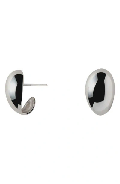 Annika Inez Petite Spoon Stud Earrings In Silver