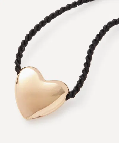 Annika Inez Small 14ct Gold-plated Cord Heart Necklace