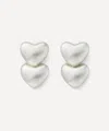Annika Inez Sterling Silver Dual Voluptuous Heart Stud Earrings