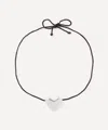 Annika Inez Sterling Silver Large Cord Heart Pendant Necklace