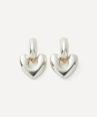 Annika Inez Sterling Silver Large Detachable Heart Drop Earrings