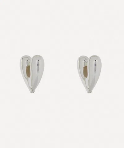 Annika Inez Sterling Silver Large Heart Hoop Earrings