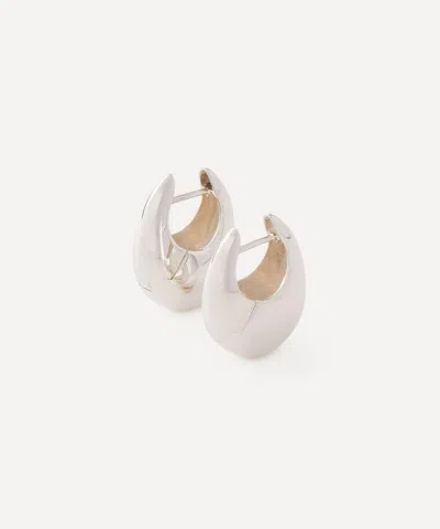 Annika Inez Sterling Silver Sloping Hinge Large Hoop Earrings