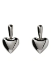 Annika Inez Voluptuous Heart Drop Earrings In Silver