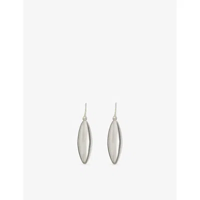 Annika Inez Womens Elongated Ellipse Sterling-silver Drop Earrings