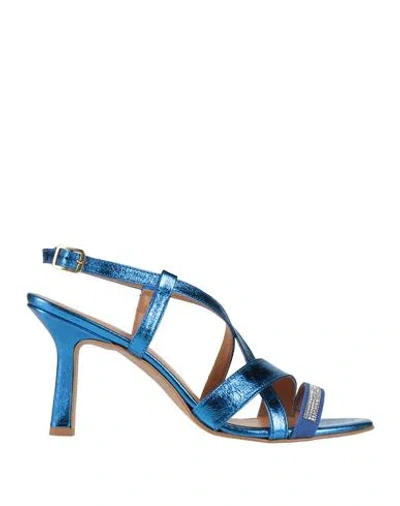 Anno Zero Woman Sandals Blue Size 10 Textile Fibers