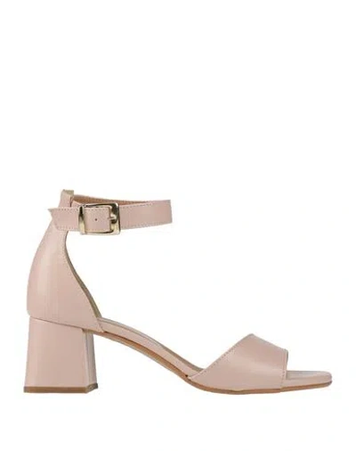 Anno Zero Woman Sandals Light Pink Size 10 Leather