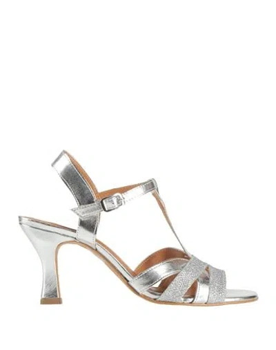Anno Zero Woman Sandals Silver Size 8 Textile Fibers