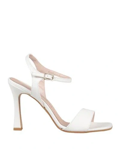 Anno Zero Woman Sandals White Size 10 Textile Fibers