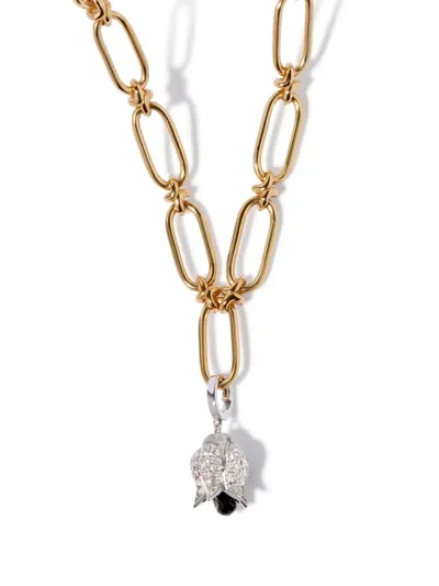 Annoushka 14kt Yellow Gold Tulips Diamond Charm Necklace