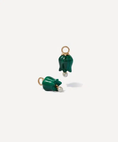 Annoushka 18ct Gold Malachite And Pearl Tulip Earring Drops In Green