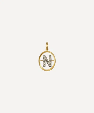 Annoushka Yellow Gold And Diamond Initial N Pendant