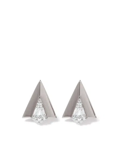 Annoushka 18kt White Gold Deco Diamond Arrow Stud Earrings In B031883n