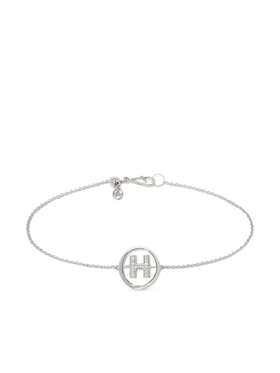 Annoushka 18kt White Gold Diamond Initial H Bracelet In Silver