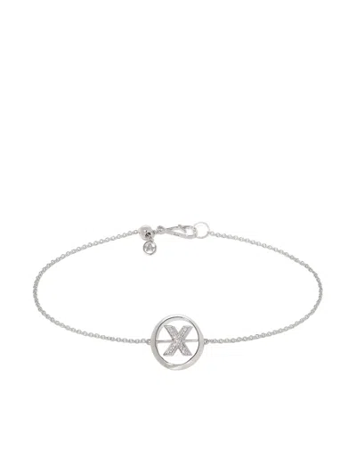 Annoushka 18kt White Gold Diamond Initial X Bracelet In Silver