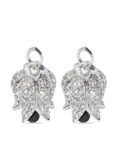 Annoushka 18kt White Gold Tulips Diamond Earring Charms In Silver