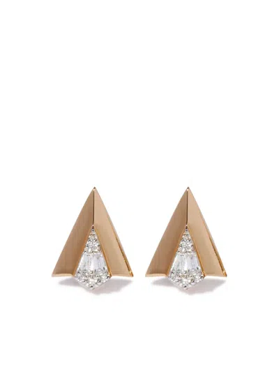 Annoushka 18kt Yellow Gold Deco Diamond Arrow Stud Earrings In B031882n