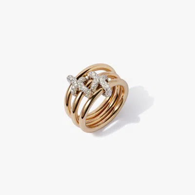 Annoushka 18ct Yellow Gold Knuckle Tri Diamond Ring