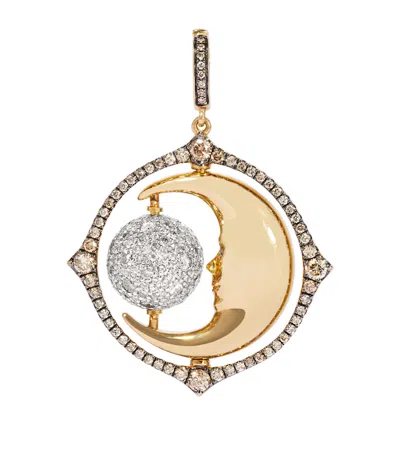 Annoushka Mixed Gold And Diamond Mythology Spinning Moon Charm