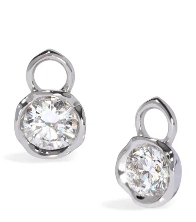 Annoushka White Gold And Diamond Whoopsie Daisy Earring Drops In Silver