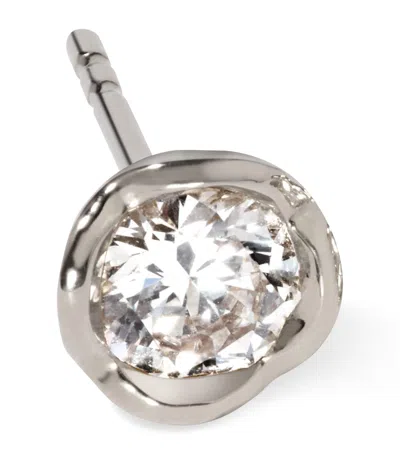 Annoushka White Gold And Diamond Whoopsie Daisy Single Stud Earring In Silver