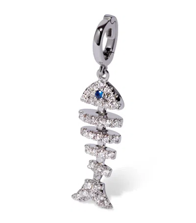 Annoushka White Gold, Diamond And Sapphire Fish Bones Charms