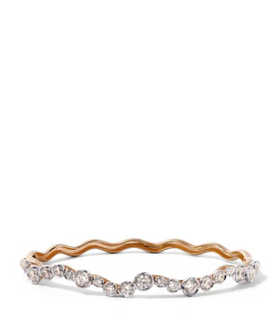 Annoushka White, Yellow Gold And Diamond Whoopsie Daisy Bangle