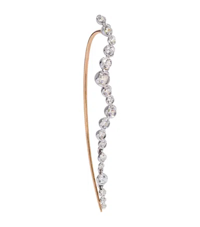 Annoushka White, Yellow Gold And Diamond Whoopsie Daisy French Hook Single Earring