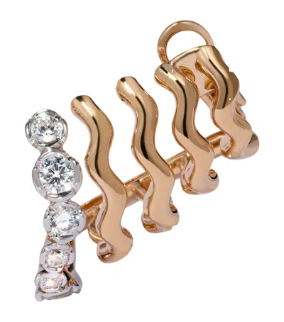 Annoushka White, Yellow Gold And Diamond Whoopsie Daisy Multi Hoop Earring