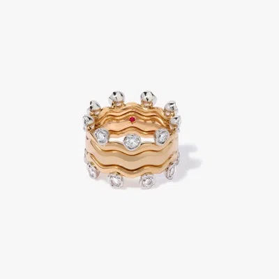 Annoushka Whoopsie Daisy Diamond & 4mm Ring Stack