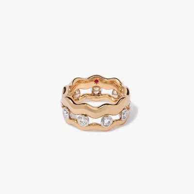 Annoushka Whoopsie Daisy Diamond & 4mm Ring Stack