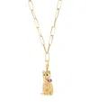 Annoushka X The Vampire's Wife Yellow Gold, Emerald And Sapphire Cat Charm In Gold