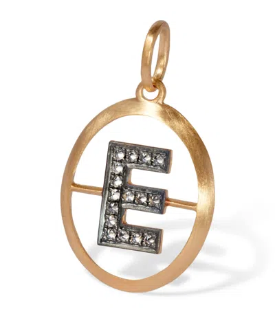 Annoushka Yellow Gold And Diamond Initial E Pendant