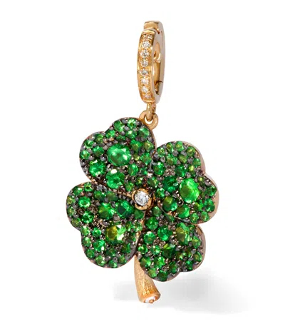 Annoushka Yellow Gold And Diamond Mythology Clover Charm Pendant