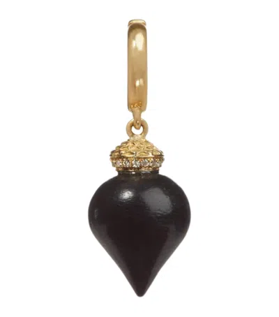 Annoushka Yellow Gold And Diamond Touch Wood Charm In Multi