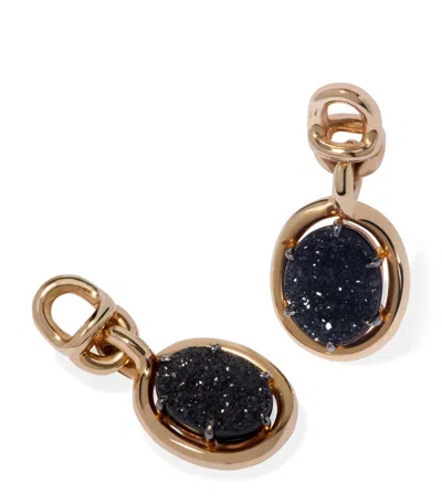 Annoushka Yellow Gold And Drusy Black Onyx Mythology Earring Drops
