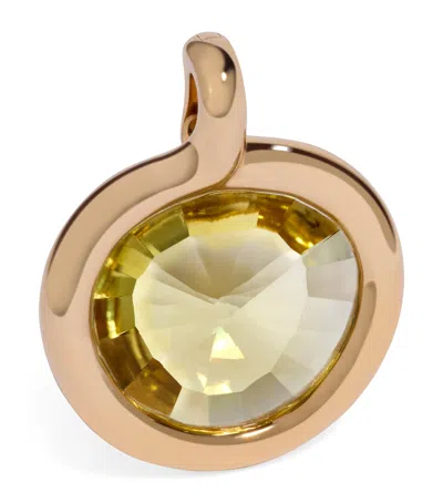 Annoushka Yellow Gold And Olive Quartz Sweetie Pendant Charm