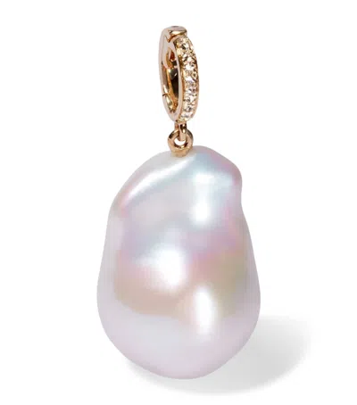 Annoushka Yellow Gold, Diamond And Baroque Pearl Pendant In Multi
