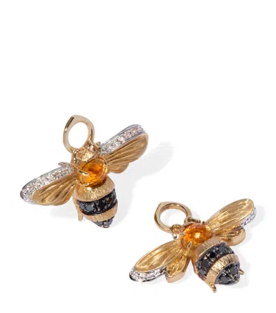 Annoushka Yellow Gold, Diamond And Citrine Mythology Bee Earring Drops