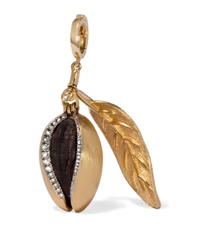Annoushka Yellow Gold, Diamond And Ebony Mythology Almond Charm Pendant