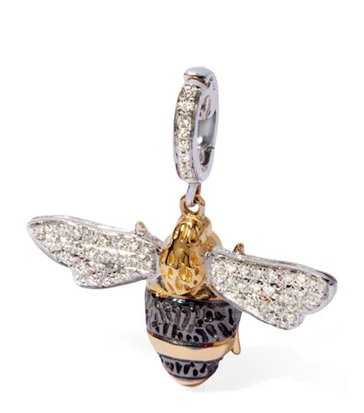 Annoushka Yellow Gold, White Gold And Diamond Mythology Bumble Bee Charm In Multi