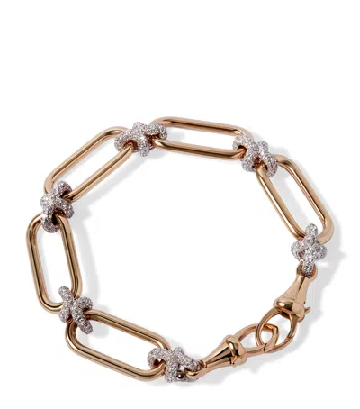 Annoushka Yellow, White Gold And Diamond Knuckle Heavy Chain Bracelet In Multi